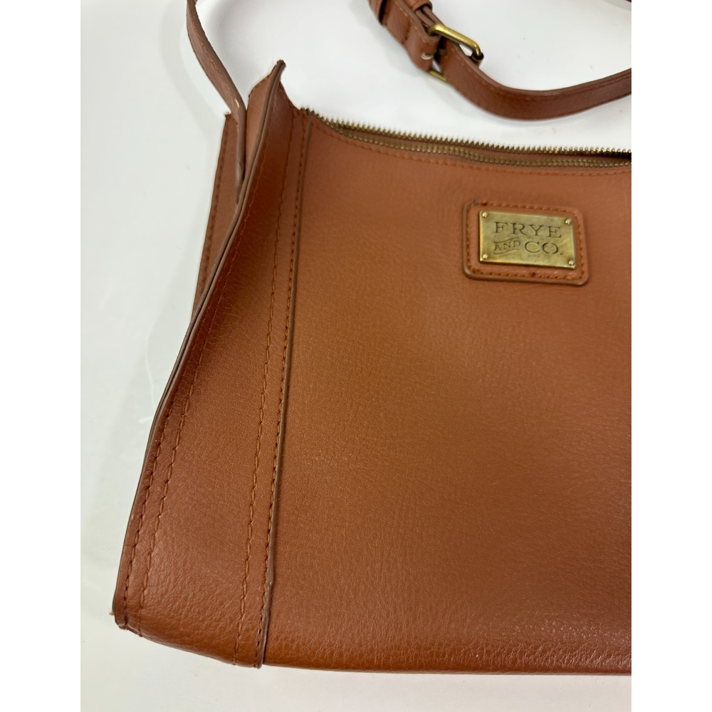 FRYE and Co. Soft Pebbled Vegan Faux Leather Crossbody Bag Brown Shoulder Purse - Picture 2 of 9